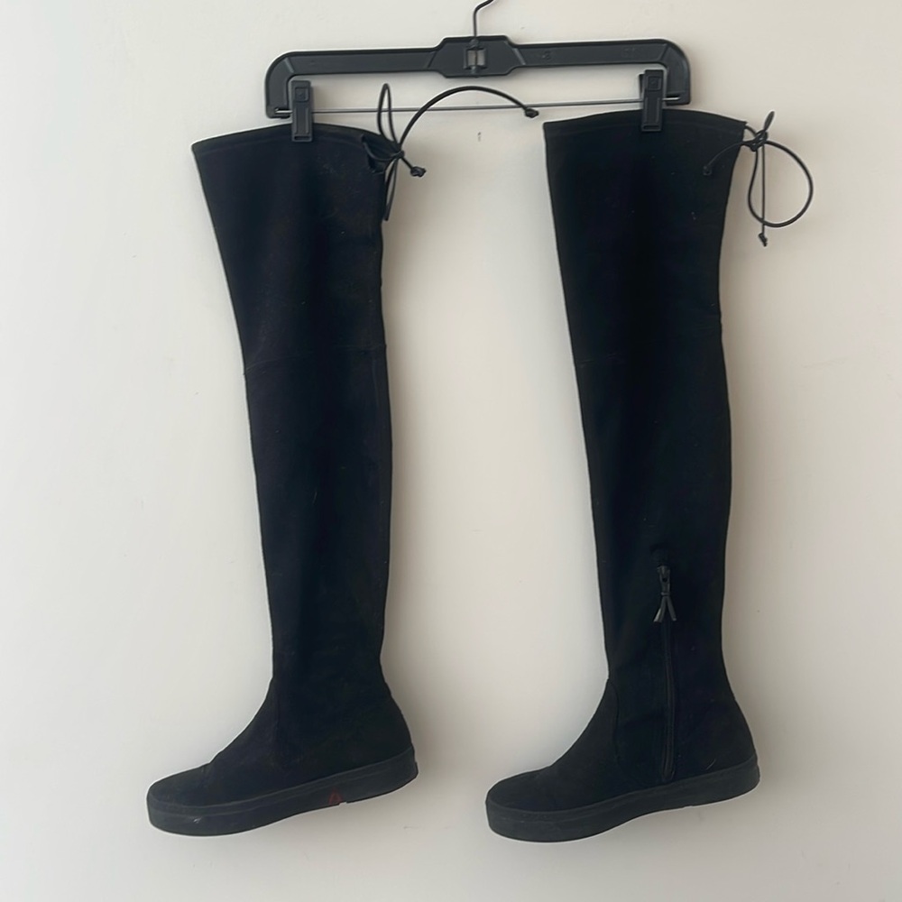 Stuart Weitzman suede ‘Playtime’ over the knee boots.